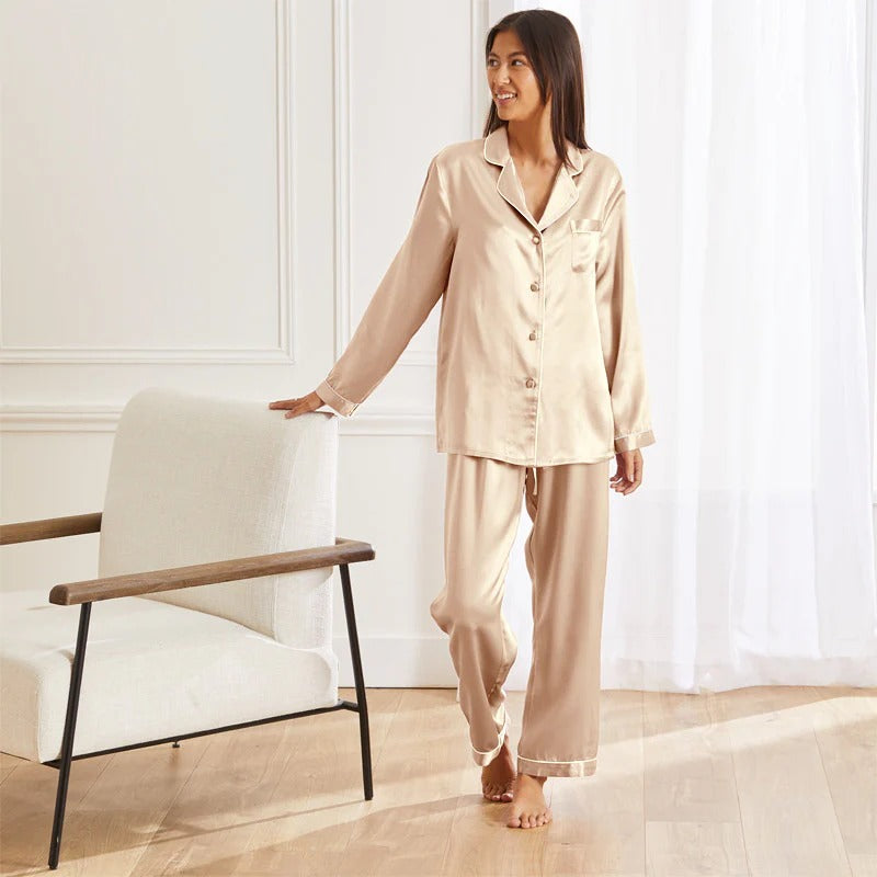 Pyjama long en soie