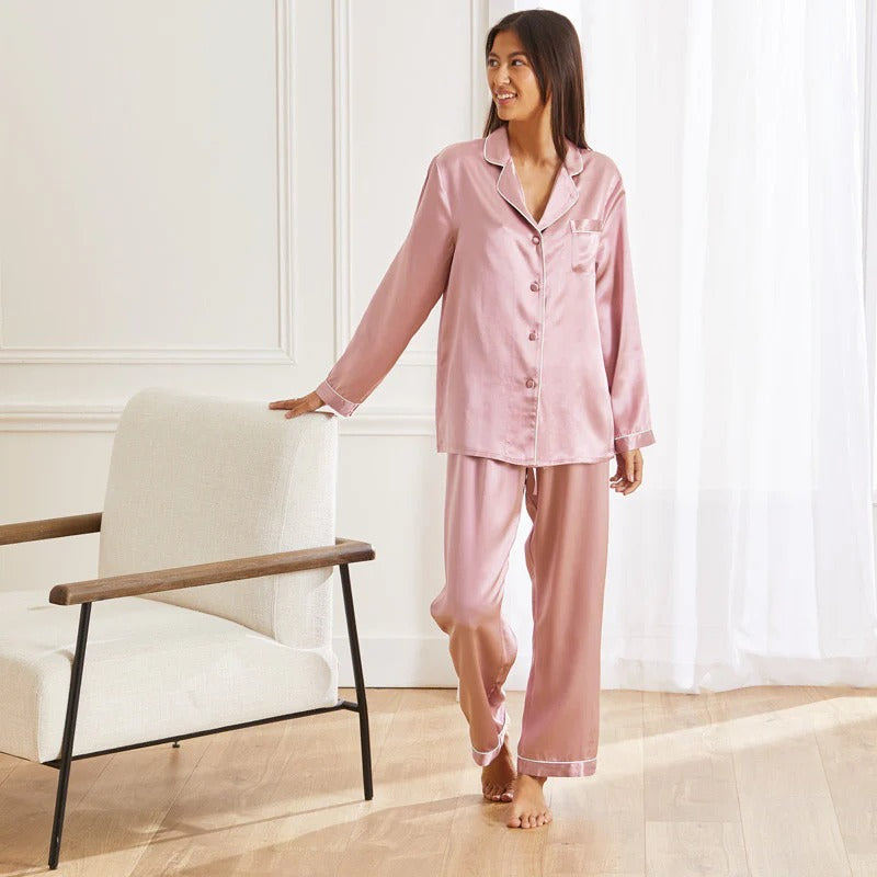 Pyjama long en soie